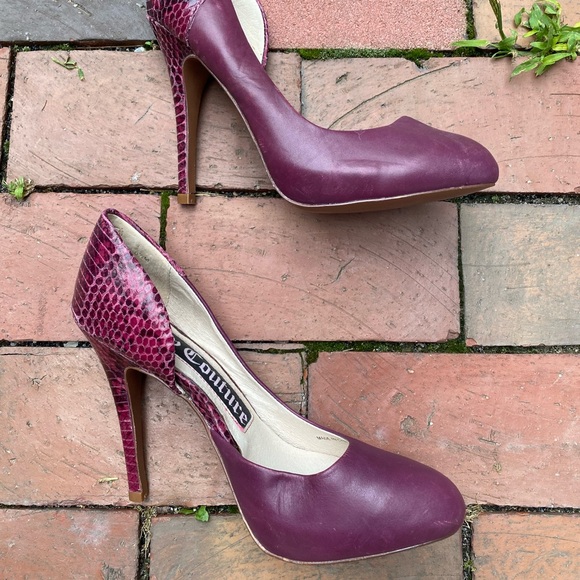 vintage juicy couture purple leather snake heel women size six 6.5 pump shoe - Picture 2 of 8